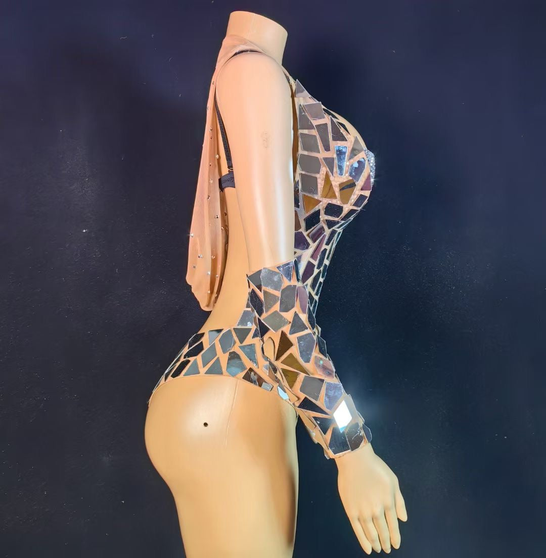 Bling Reflection Leotard Clear