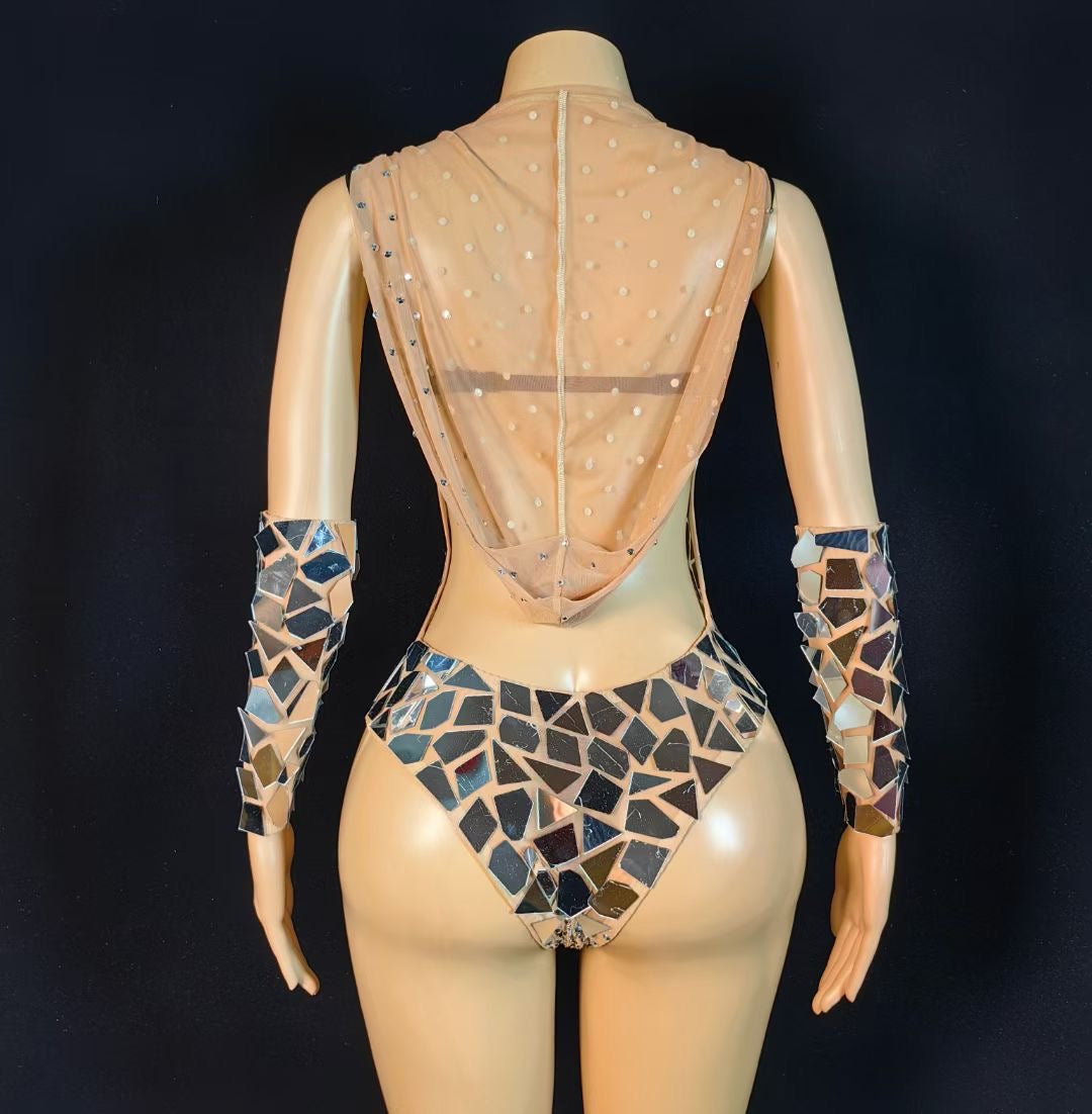 Bling Reflection Leotard Clear