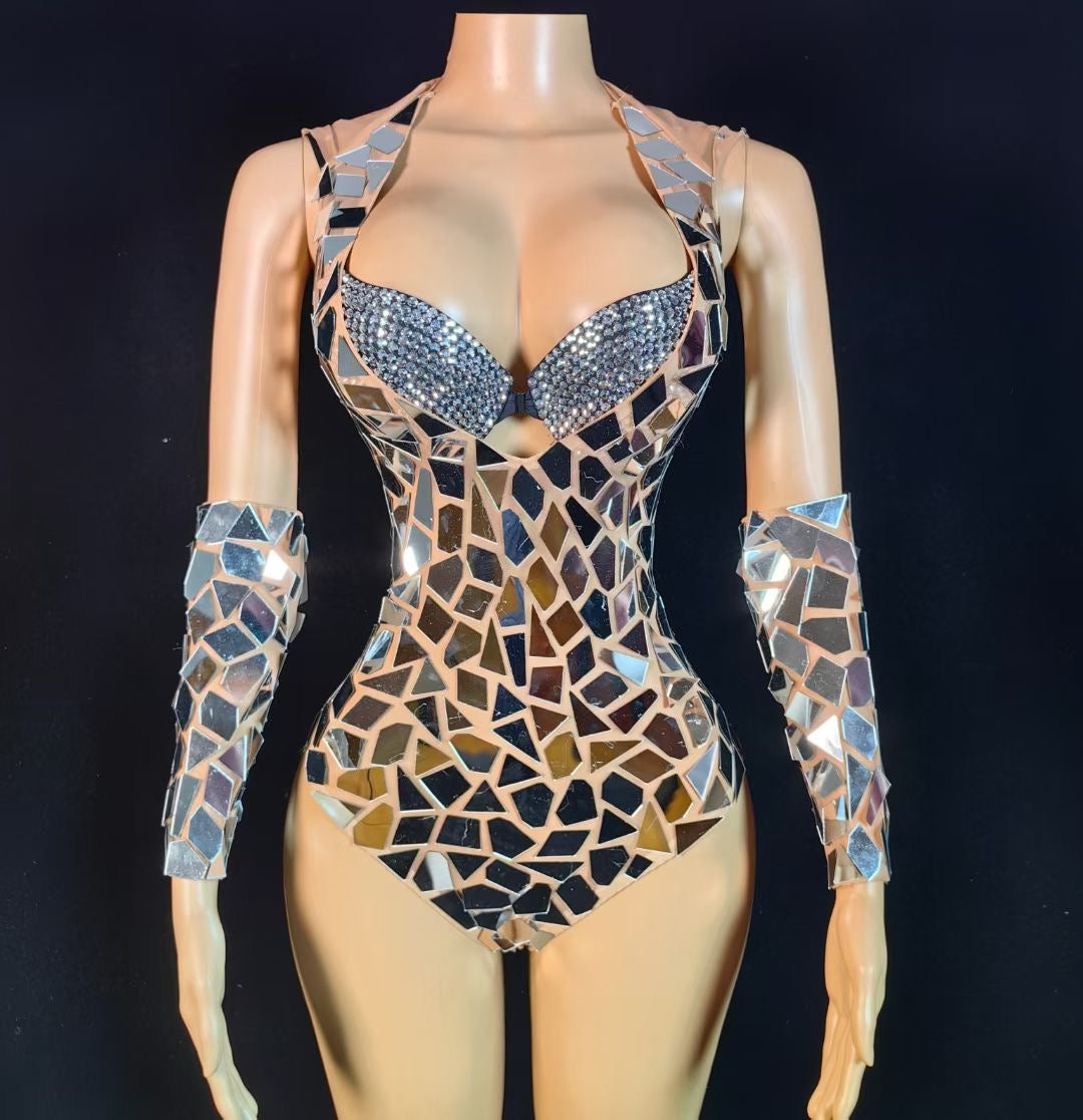 Bling Reflection Leotard Clear