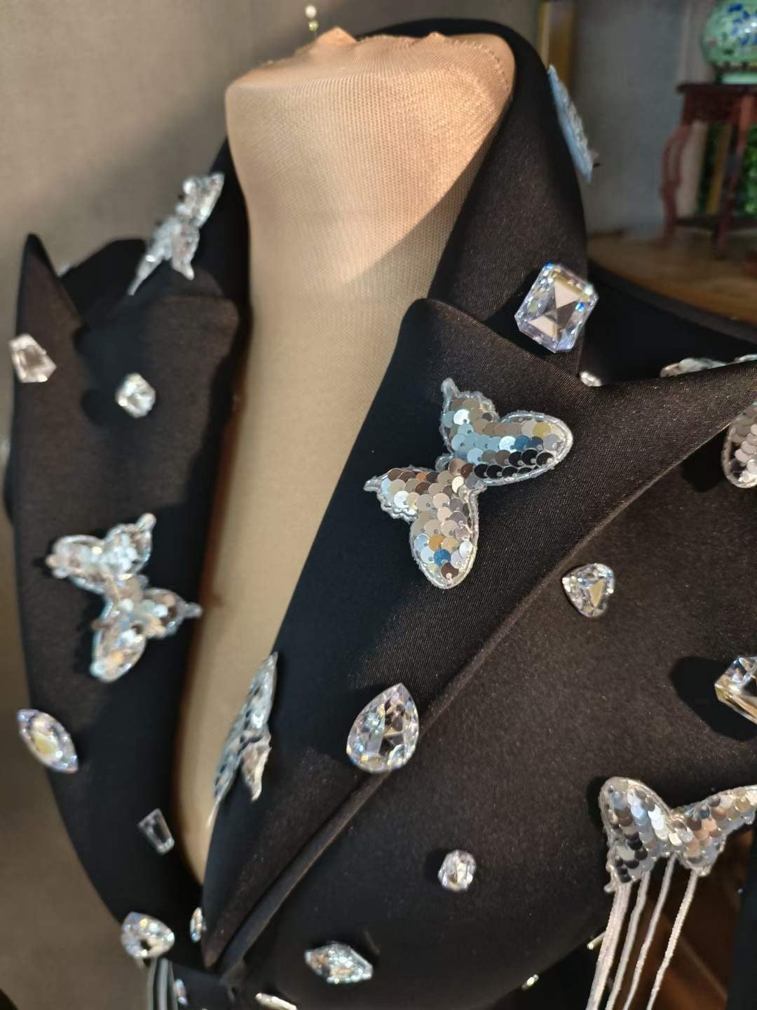 Class Sister Butterfly Black Dress