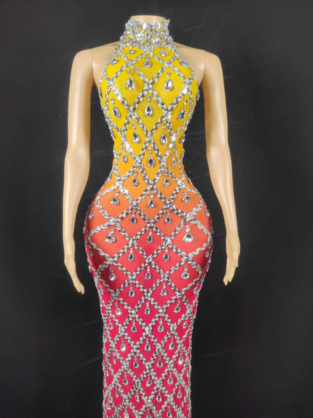 Neil Yellow and Pink Dress Lycra Non See-through Delayed 5 Days