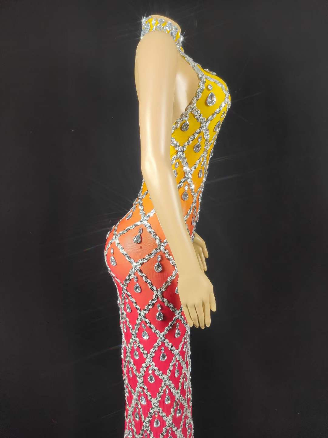 Neil Yellow and Pink Dress Lycra Non See-through Delayed 5 Days