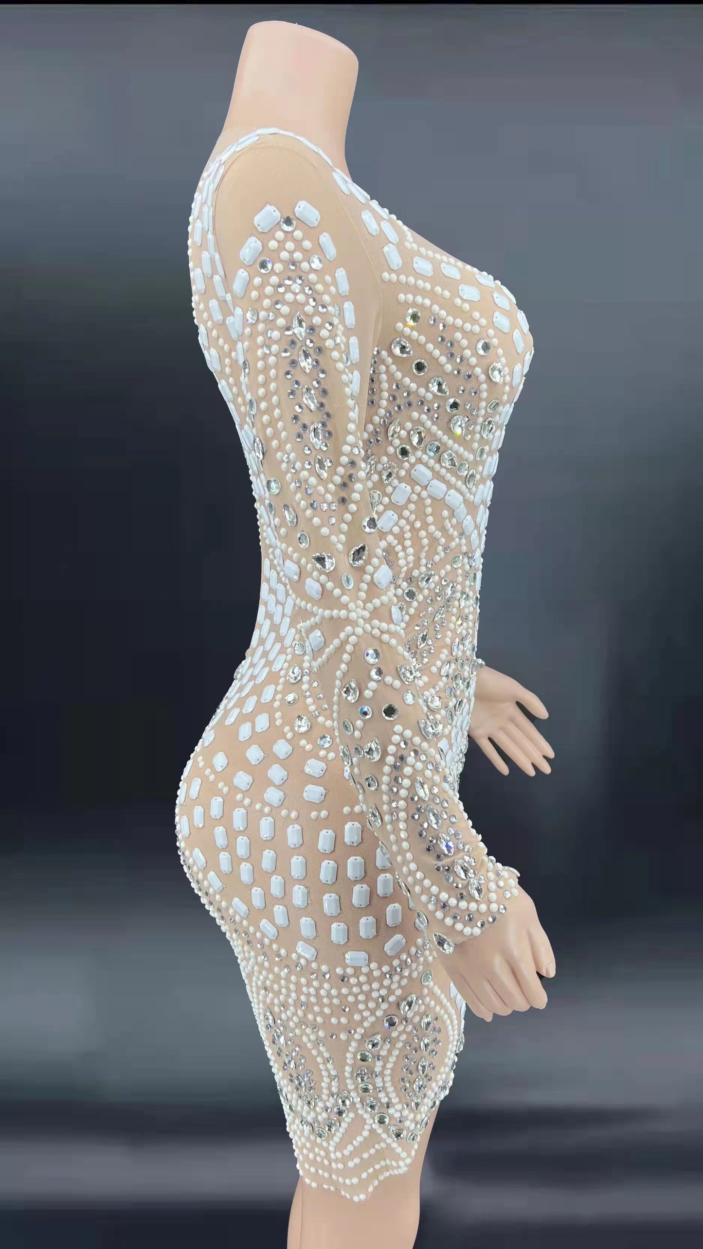 Life dress nude and silver and white