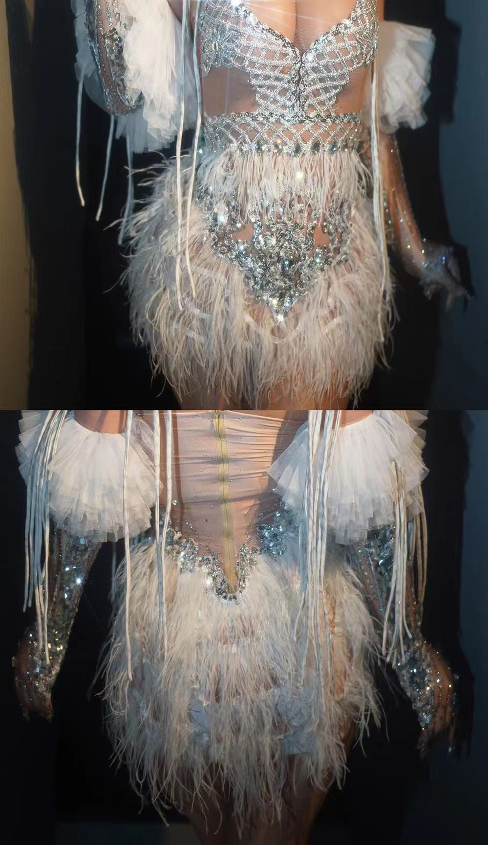 Yes Please Dress silver Gloves Not included. Ship Same Day