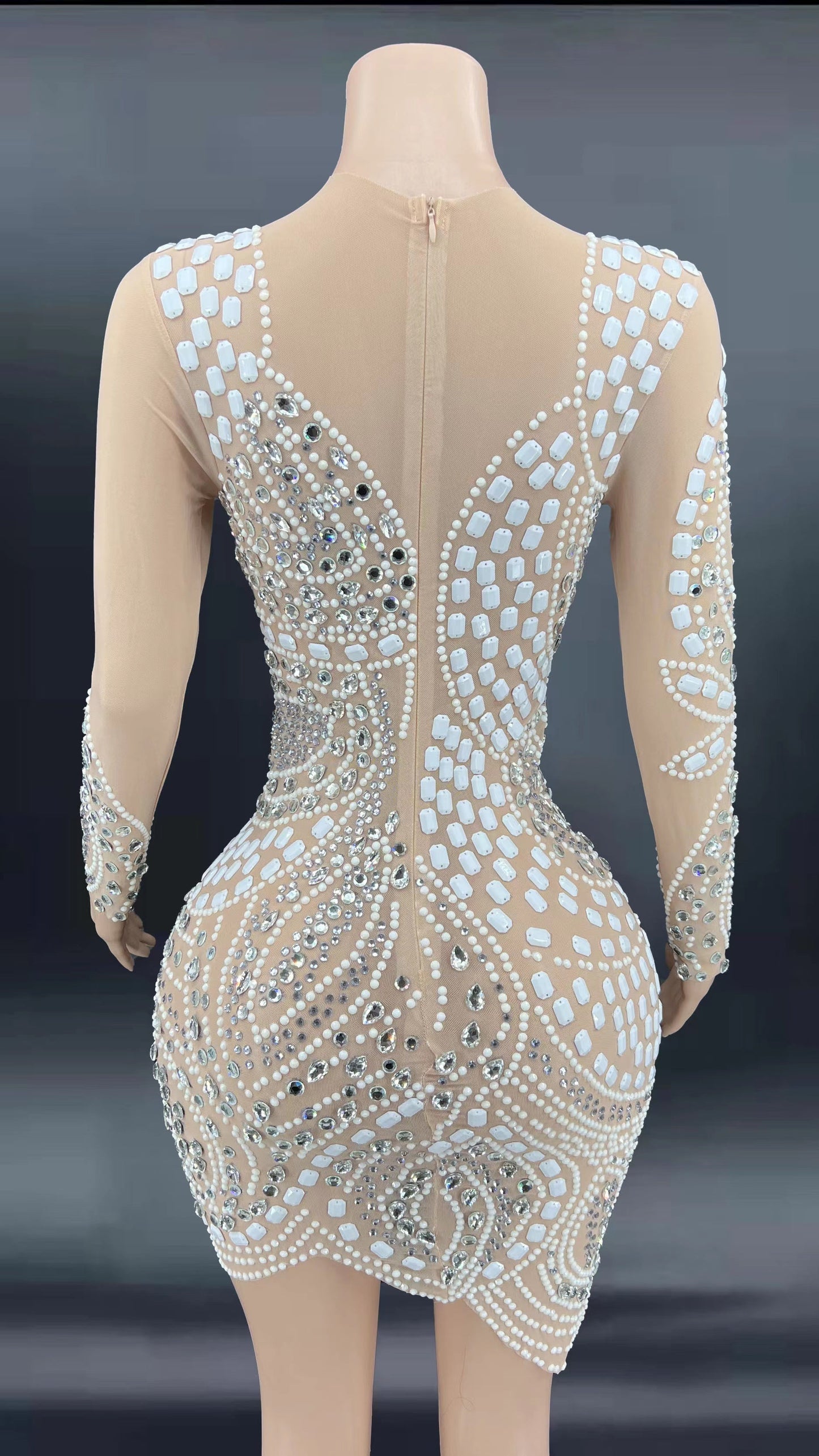 Life dress nude and silver and white