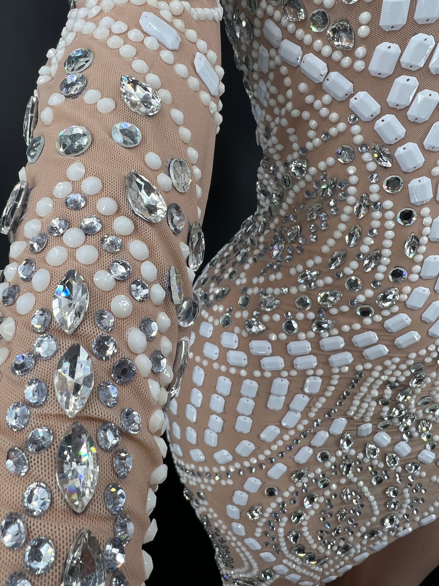 Life dress nude and silver and white