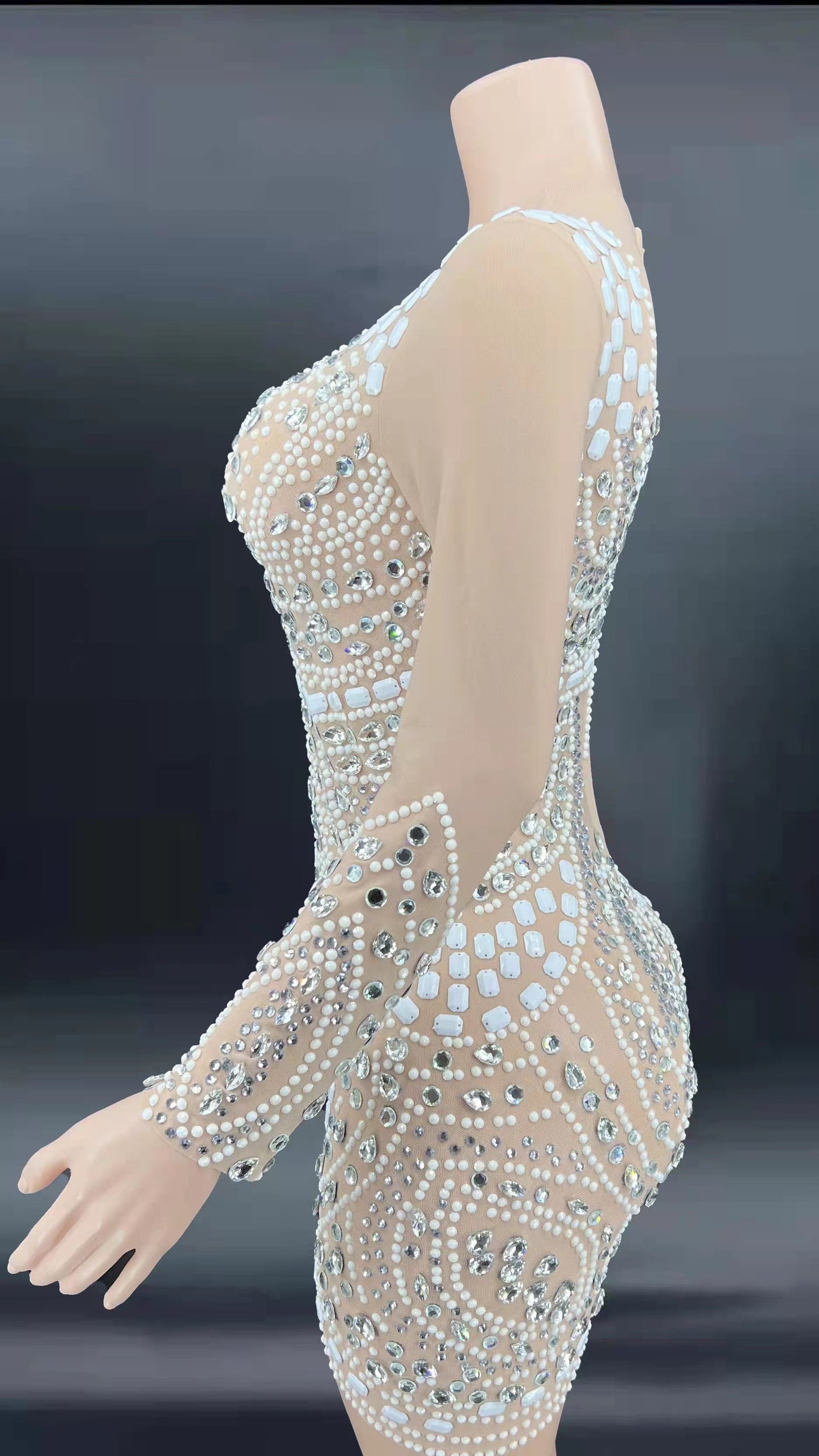Life dress nude and silver and white