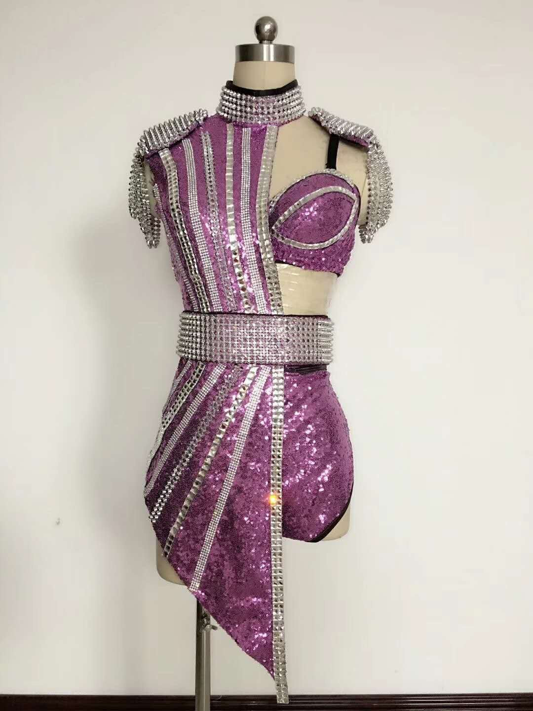 Militia gem outfit romper Purple