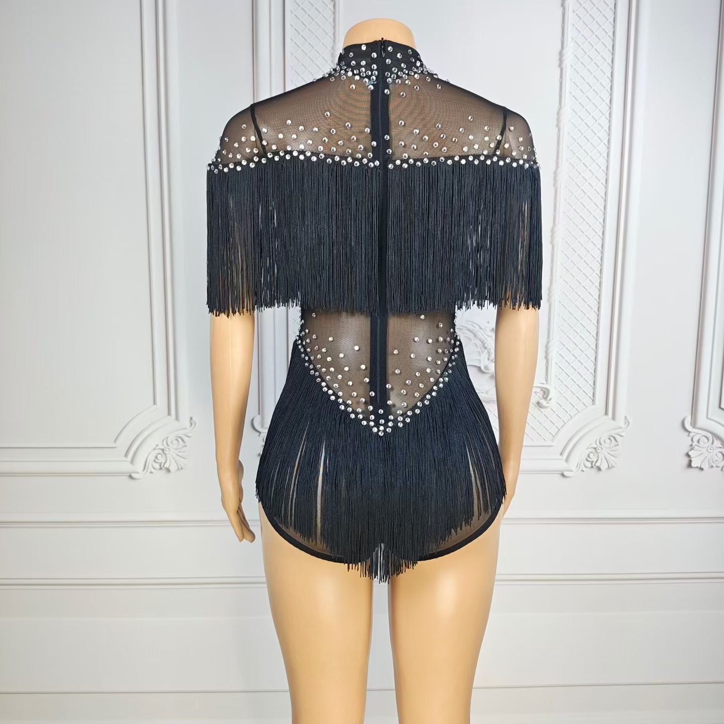 Black V Romper Dress