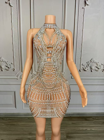 Stigma Dress white and clear