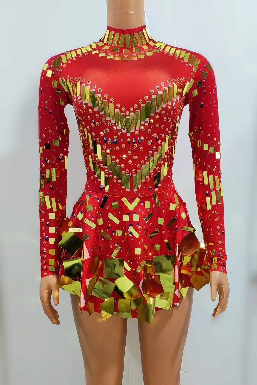 Disco Red and Gold remix dress