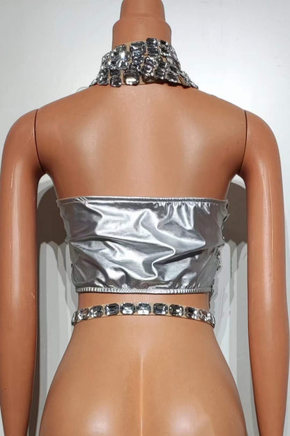 Silver Crystal 2 Piece Dress