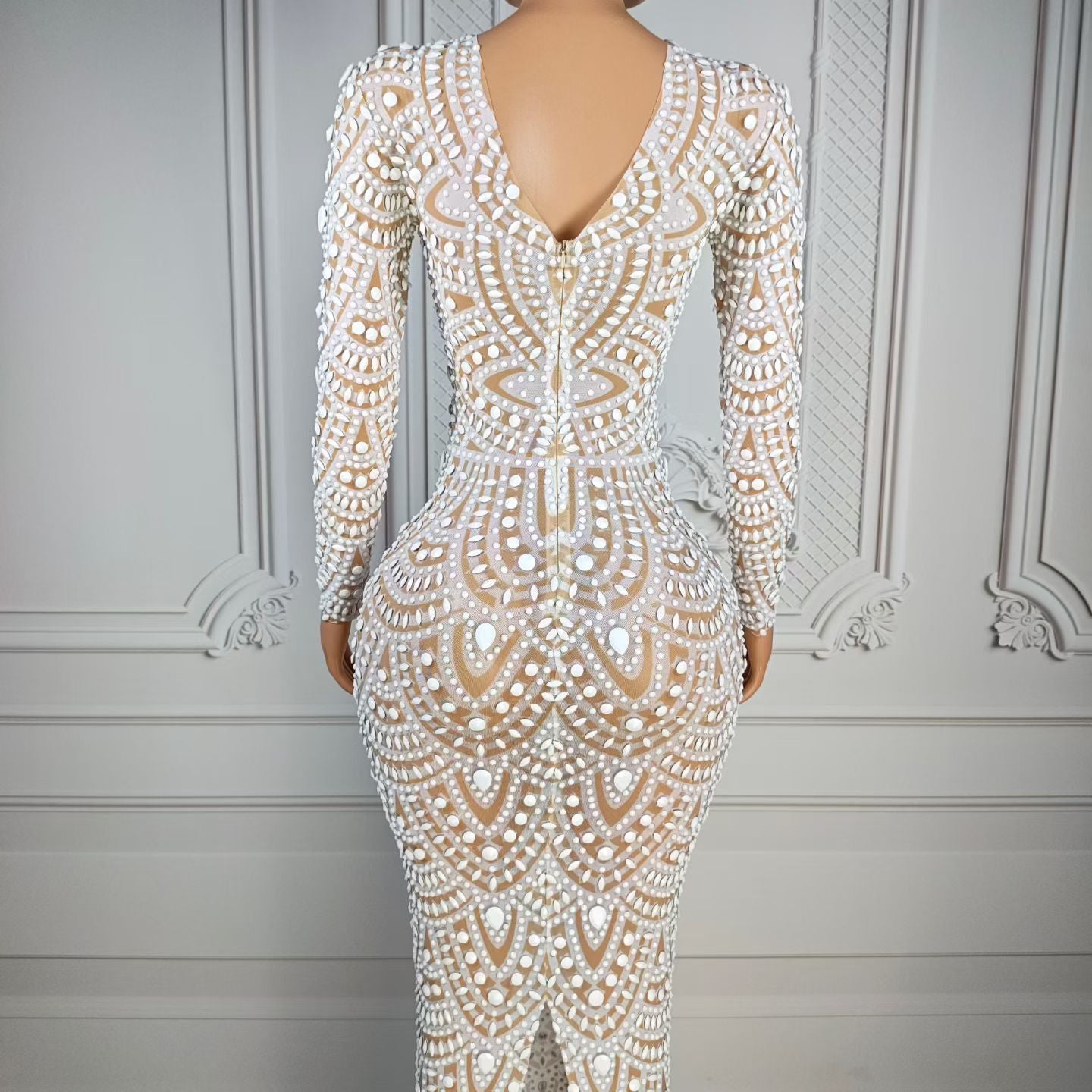 Crystal White on White  Dress
