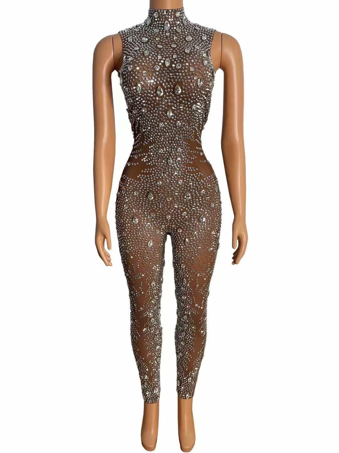 Touchy Bodysuit Silver and Brown