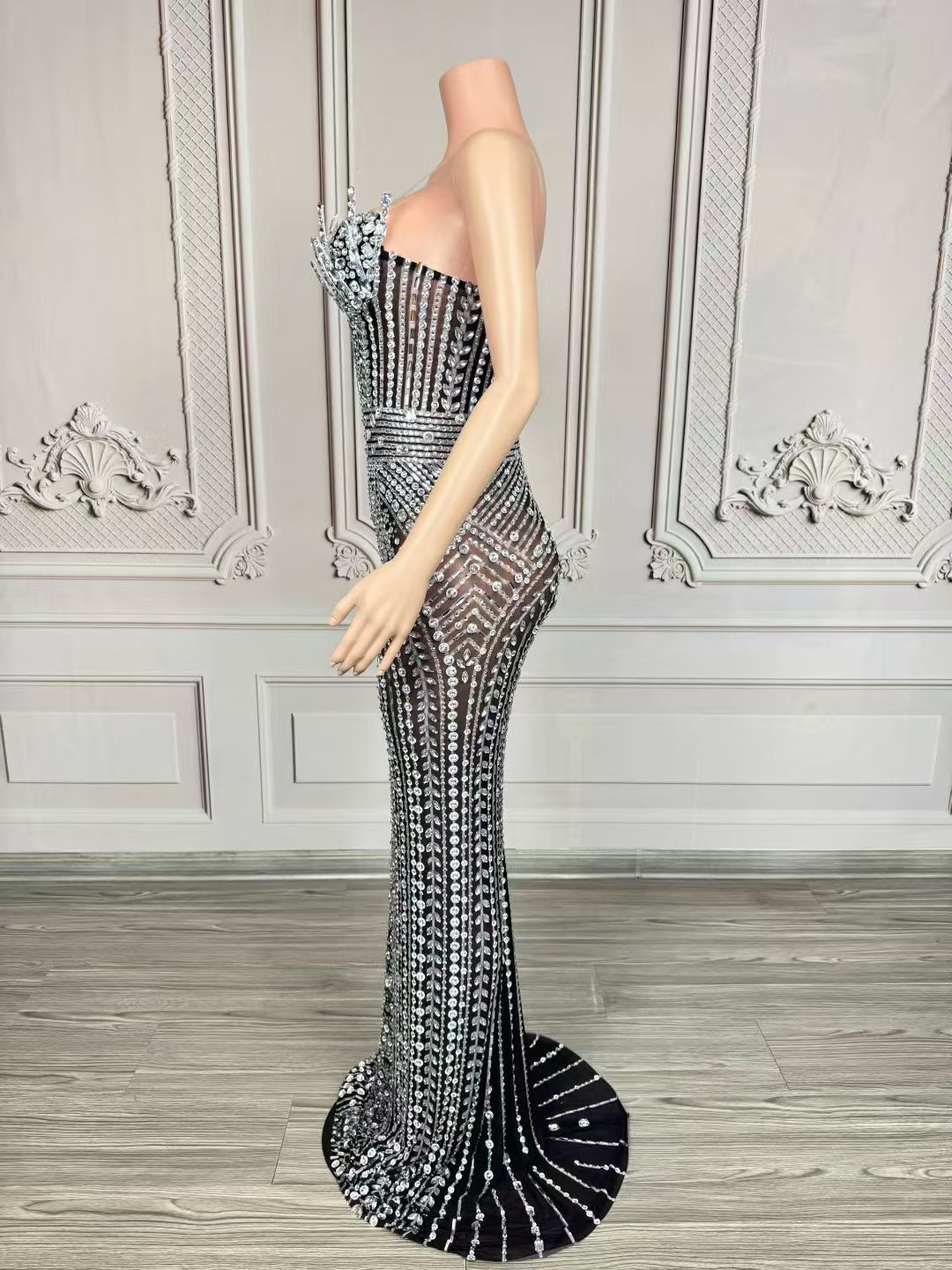 Crystal Curse Dress Black and Clear