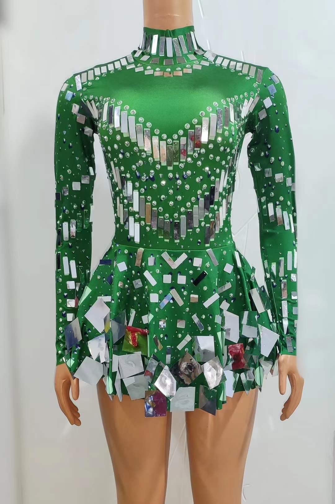 Disco Green and Silver remix dress