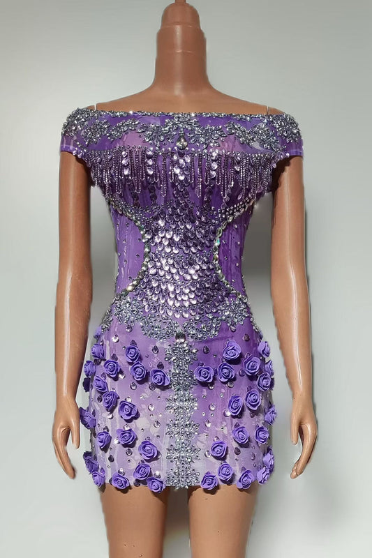 Purple flower GLORY Dress