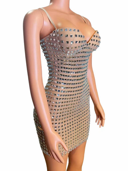 Nude Crystal Dress
