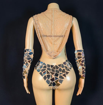 Bling Reflection Leotard Clear