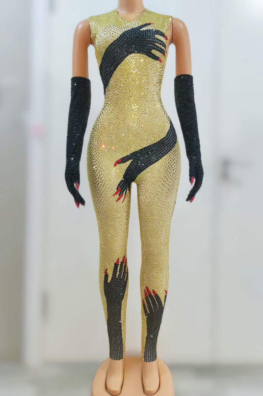 Don’t Look Bodysuit Gold and Black
