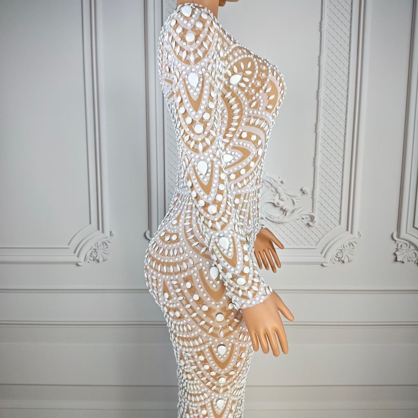 Crystal White on White  Dress