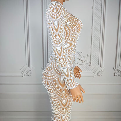 Crystal White on White  Dress