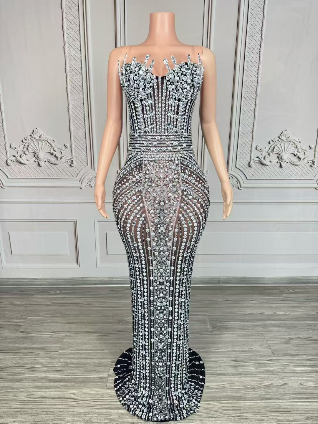 Crystal Curse Dress Black and Clear