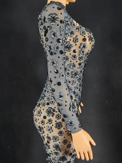 Flower GLORY Dress Black