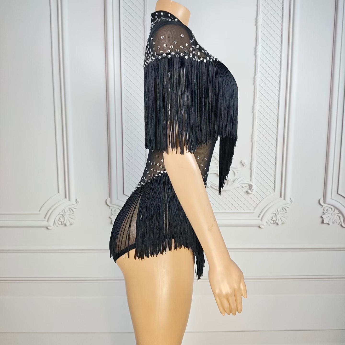Black V Romper Dress