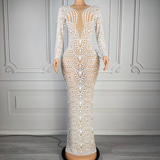 Crystal White on White  Dress