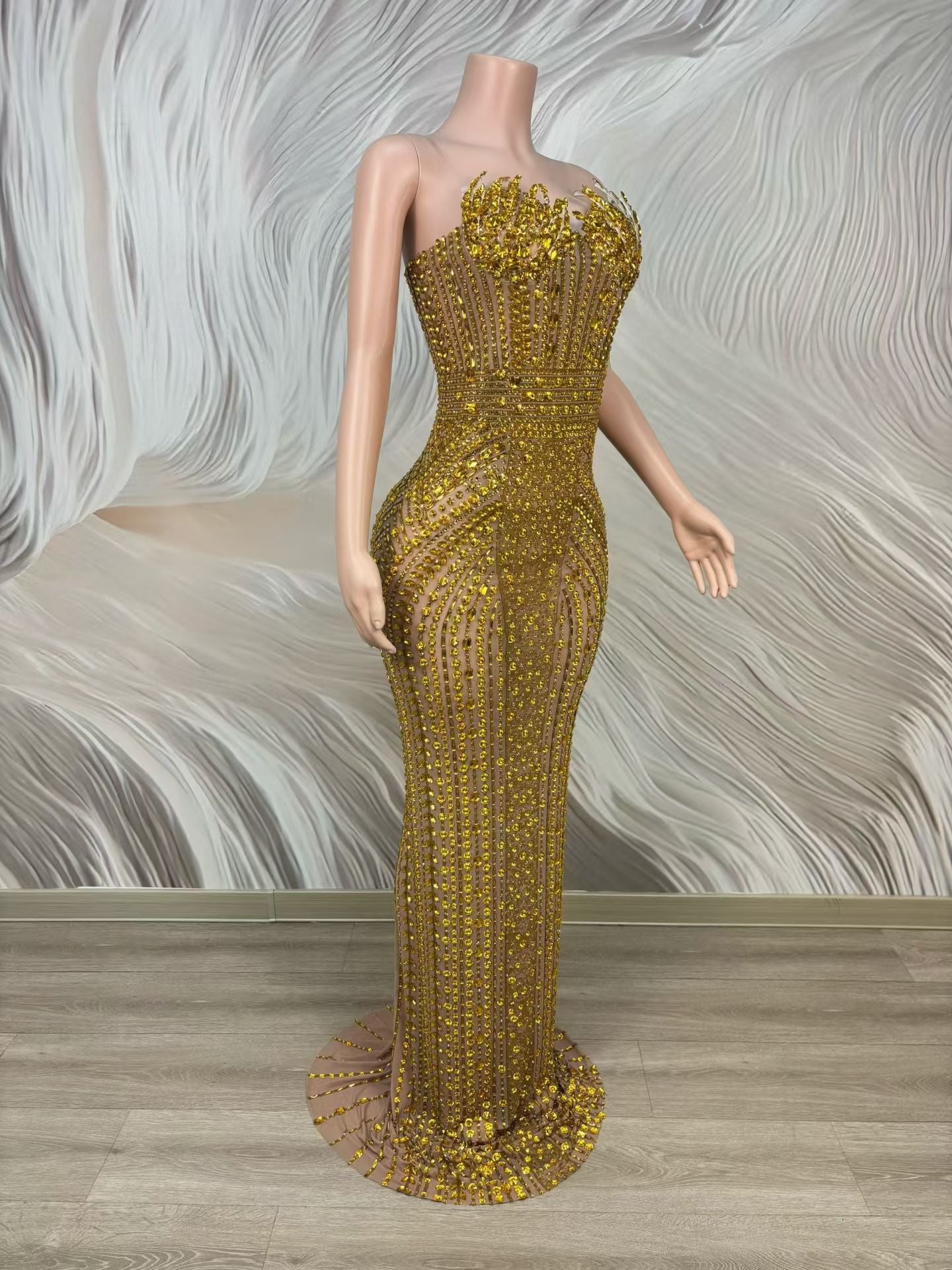 Crystal Curse Dress Gold