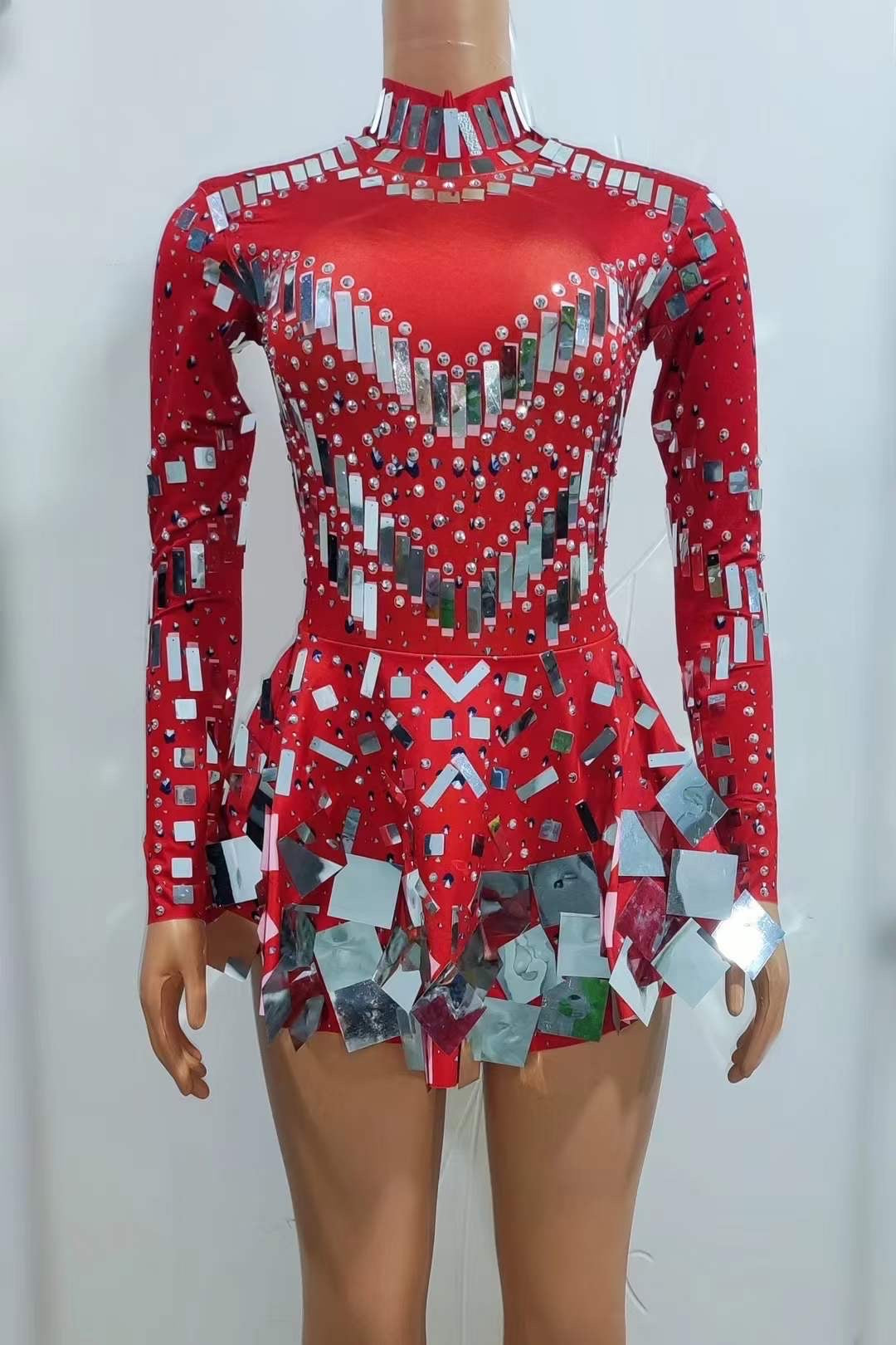 Disco Red and Silver remix dress