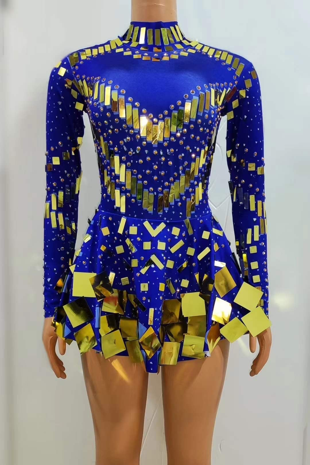 Disco Blue and Gold remix dress