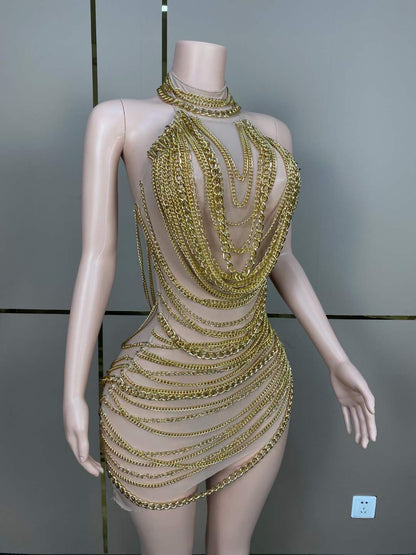 Made in Chains Gold Dress