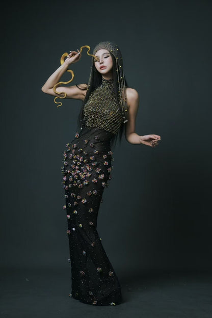 Green slither Dress