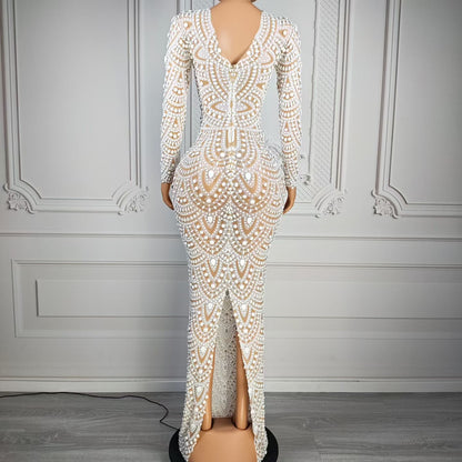 Crystal White on White  Dress