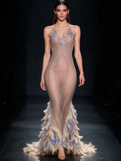 Remembered Dress silver and clear crystals