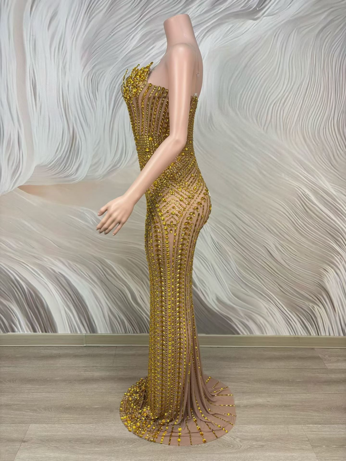 Crystal Curse Dress Gold