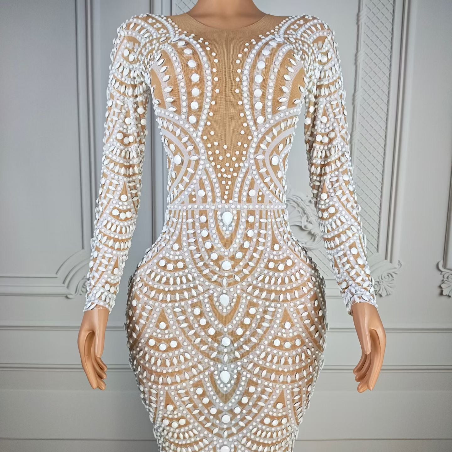 Crystal White on White  Dress