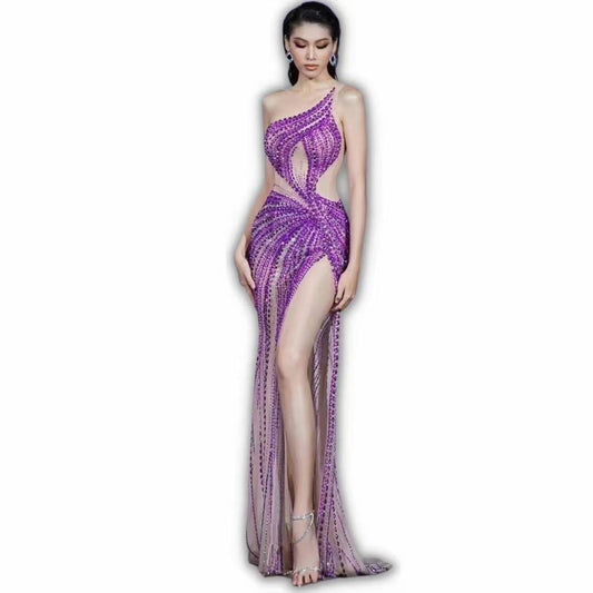 Purple Pulsado Dress