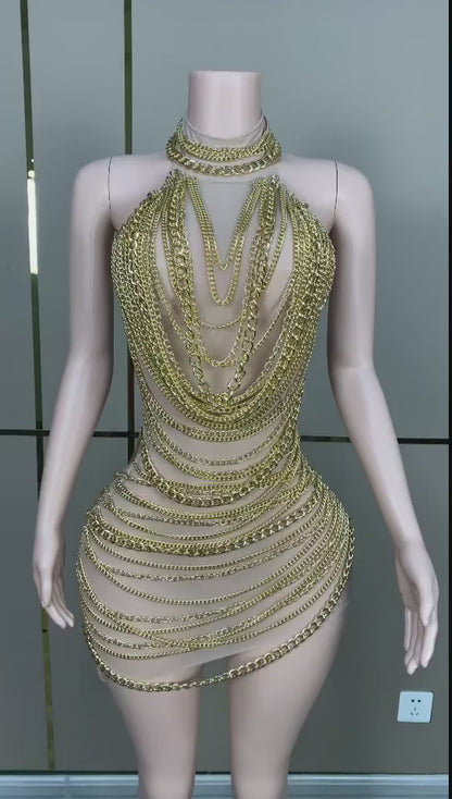 Made in Chains Gold Dress