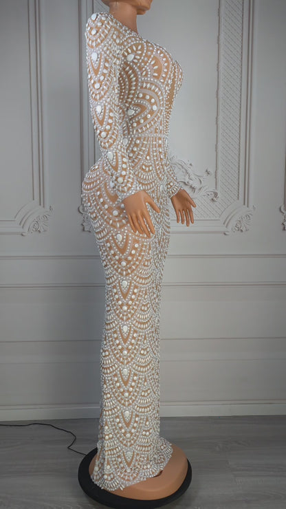 Crystal White on White  Dress