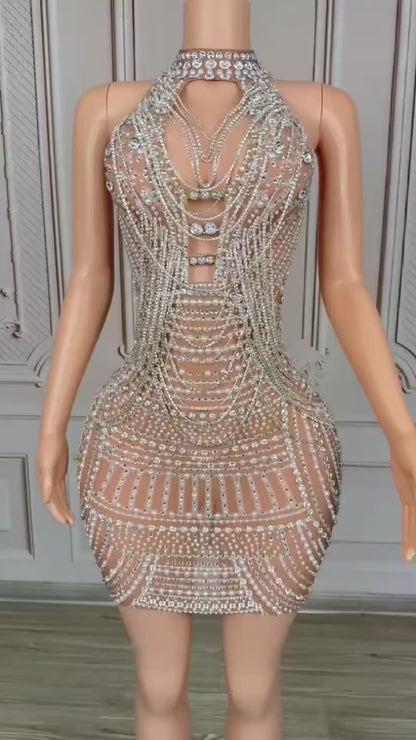 Stigma Dress white and clear