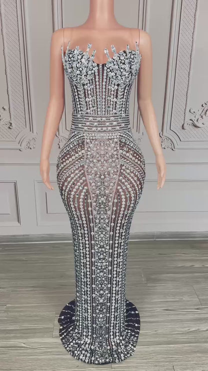 Crystal Curse Dress Black and Clear