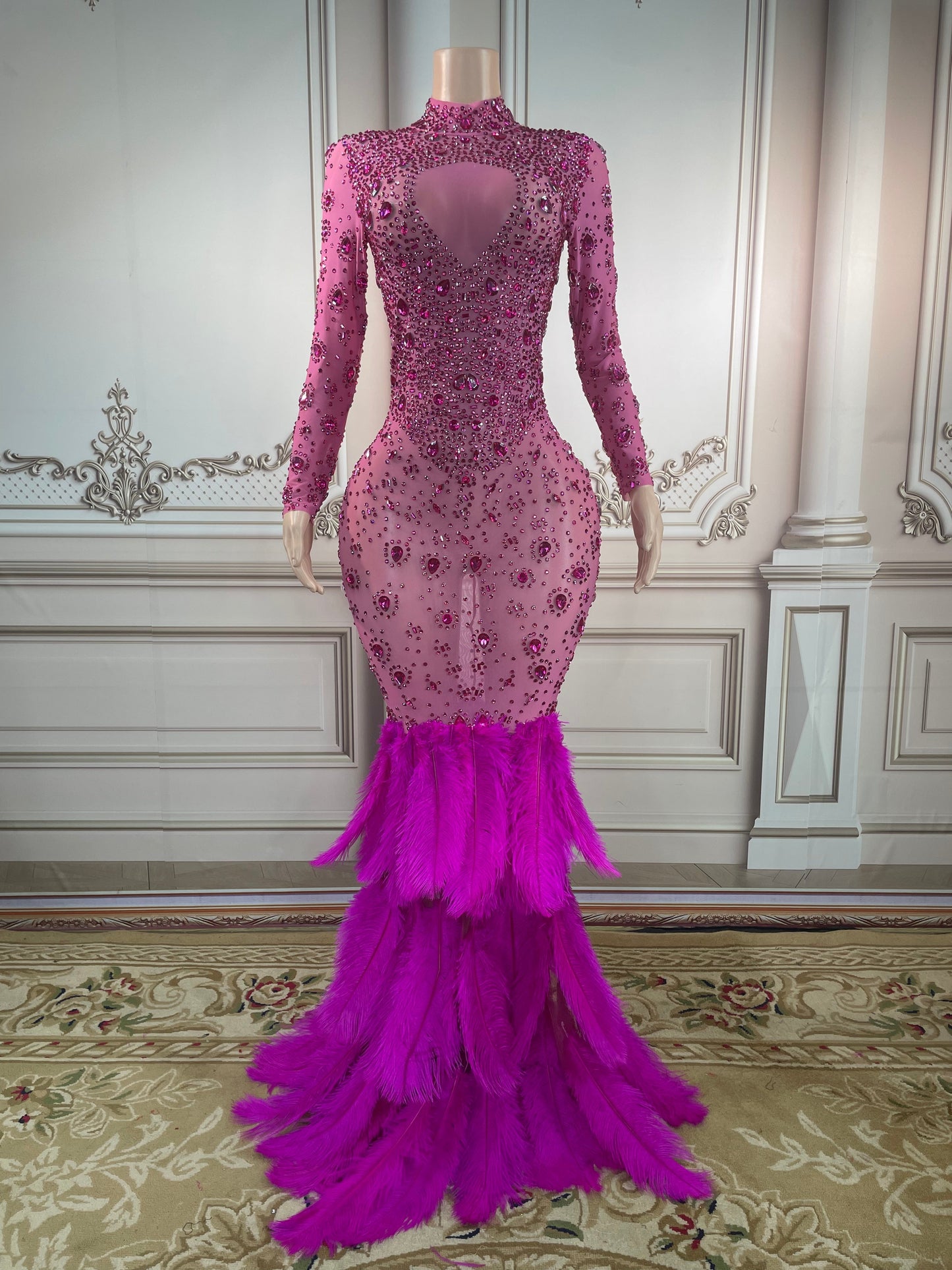 Alli Long Dress Purple Lycra Non See-Through Delayed 5 Days