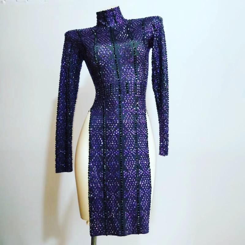 Purple slit dress