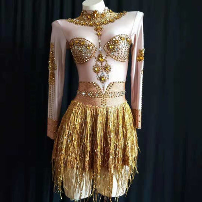 Gold amazon dress leotard