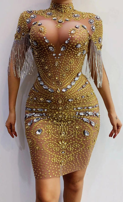 Gold Sabrina dress