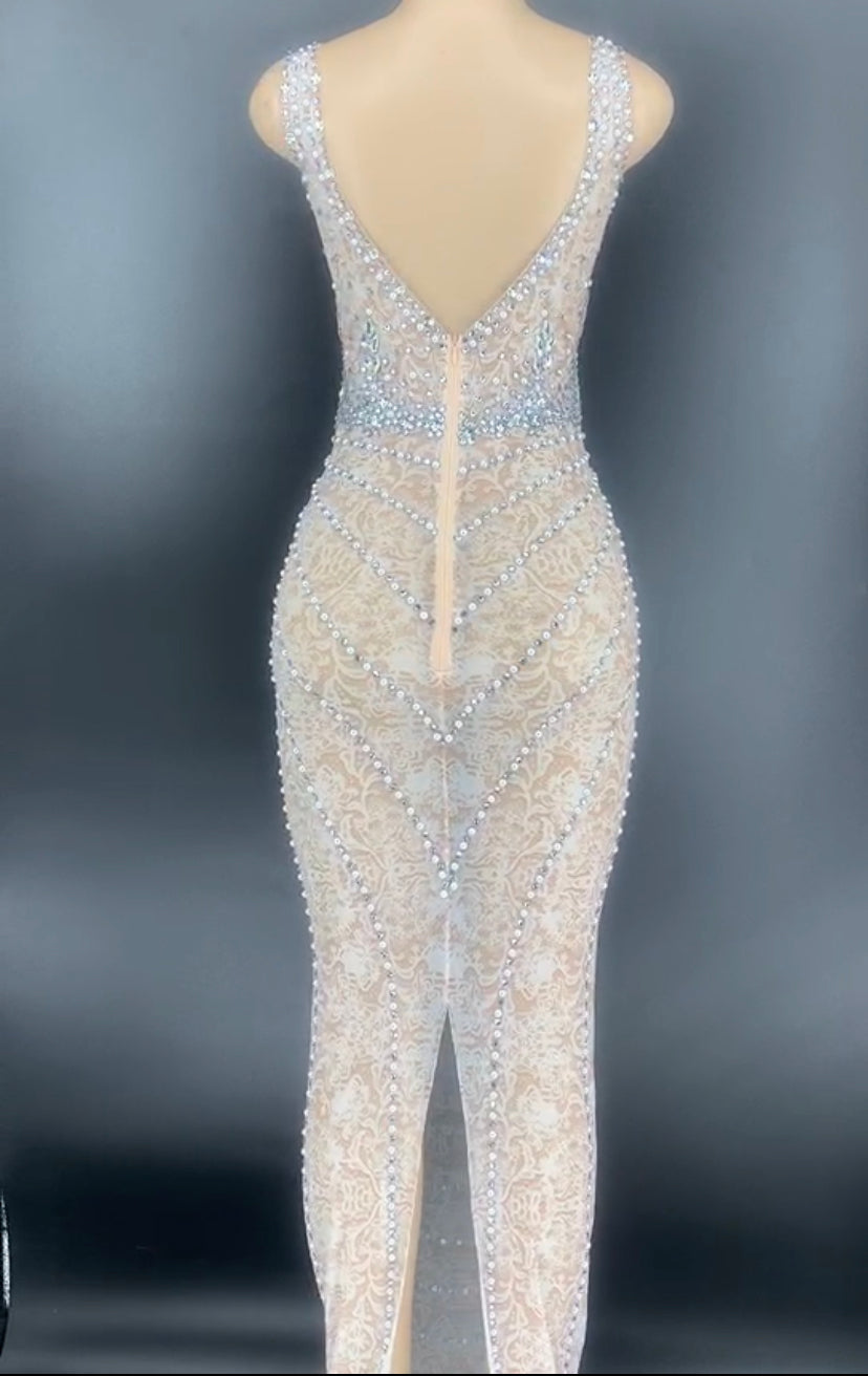 Pearl remix dress Lycra Non See-Through Delayed 5 Days