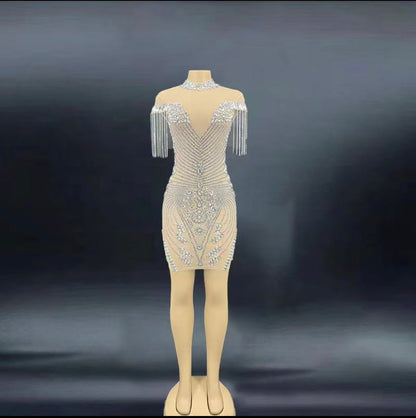 Promise Knee Length Dress white